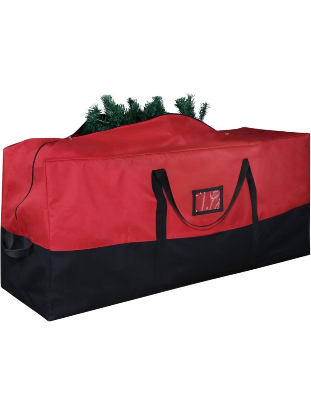Large Christmas Tree Storage Bag, 7.5 ft, Durable 600D Oxford, Red & Black